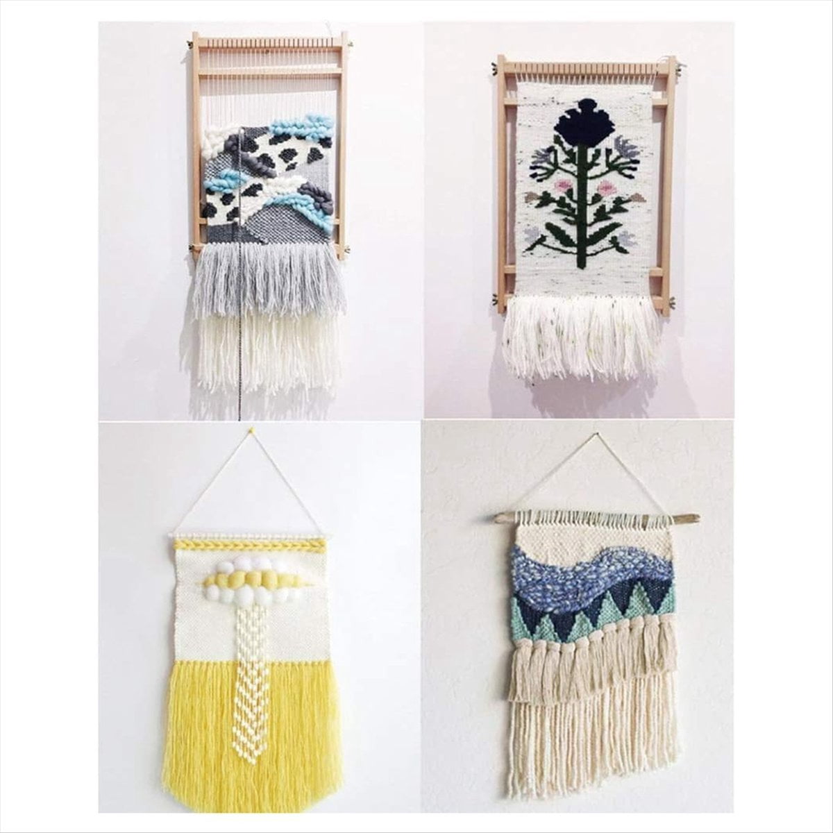 Weaving- Kit, 15.6 Inch H X 9.85 Inch W Wooden Tapestry Looms, DIY Hand-Knitting Weaving Machine