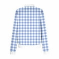 thumbnail image 4 of Womens Lightweight Plaid Jacket Casual Stand Collar Zip up Coats Fall Fashion Outfits with Pockets New Light Fall Jacket Women Casual Light Blue L, 4 of 5