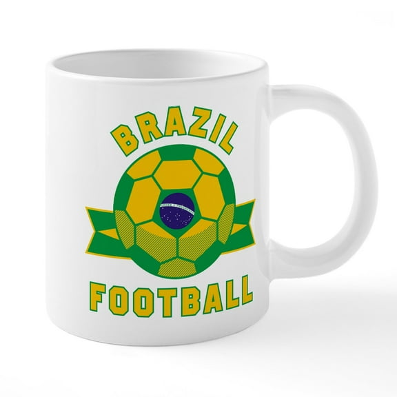 CafePress - Brazil Football Mugs - 20 Oz White Ceramic Mega Mug