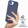 thumbnail image 7 of Petocase For iPhone 16e Case,Stripe Heavy Duty Shockproof Dust/Drop Poof 3 Layers Protection Rugged Cover Case for iPhone 16e 2025 6.1",Navy/Blue, 7 of 7