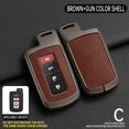 thumbnail image 3 of Key Fob Cover Compatible with Toyota Highlander Tacoma Corolla Sequoia Camry Tundra Avalon RAV4 4Runner C-HR 2012-2021 3/4 Button Keychain Case Holder Protector,Black-brown, 3 of 5