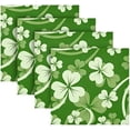 thumbnail image 5 of Coolnut St Patrick's Day Clover Cloth Napkins Set of 6, Oversized Washable Reusable Polyester Dinner Table Napkins for Family, Restaurant, Party Decor, 20 x 20 Inch, 5 of 7