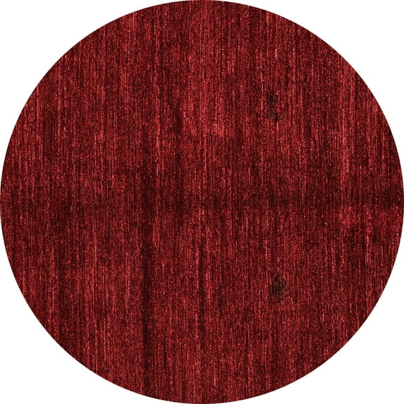 Ahgly Company Indoor Round Abstract Red Modern Area Rugs, 8' Round