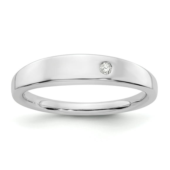 SS White Ice .02ct. Diamond Ring Size 7