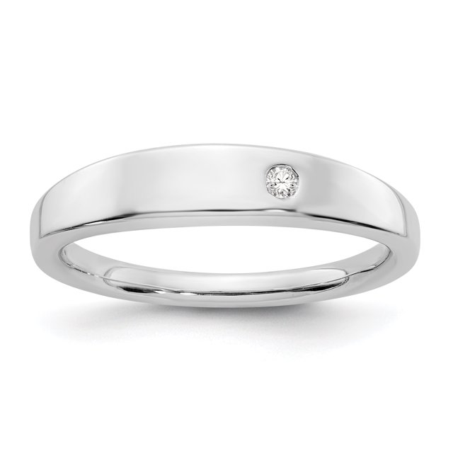 SS White Ice .02ct. Diamond Ring Size 7