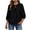 Black, variant on Ymauqau Babydoll Tops for Women Lantern 3/4 Sleeve Tie Neck Pleated Curved Hem T-Shirts Dressy Casual Tunic Blouses