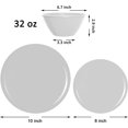 thumbnail image 2 of GHSDFBB 18 Pieces Plastic Kitchen Dinnerware Set, Plates (8 Inch & 10 Inch), Bowls (32OZ), Service for 6 (Gray), 2 of 5