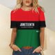 thumbnail image 2 of Juneteenth Fashion - Camiseta informal para mujer, cuello redondo, manga corta, blusa Fridja  hjk6168, 2 of 5