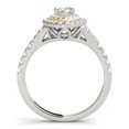 thumbnail image 5 of JewelMore Halo Pear-Shape Diamond Double Engagement Ring 3/4ct.tw H-I/I1-I2 14K, 5 of 6