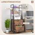thumbnail image 4 of DeeHome Vinsetto 2 Drawer Mobile File Cabinet with Lock & Hanging Bar, Rustic Brown, 4 of 9