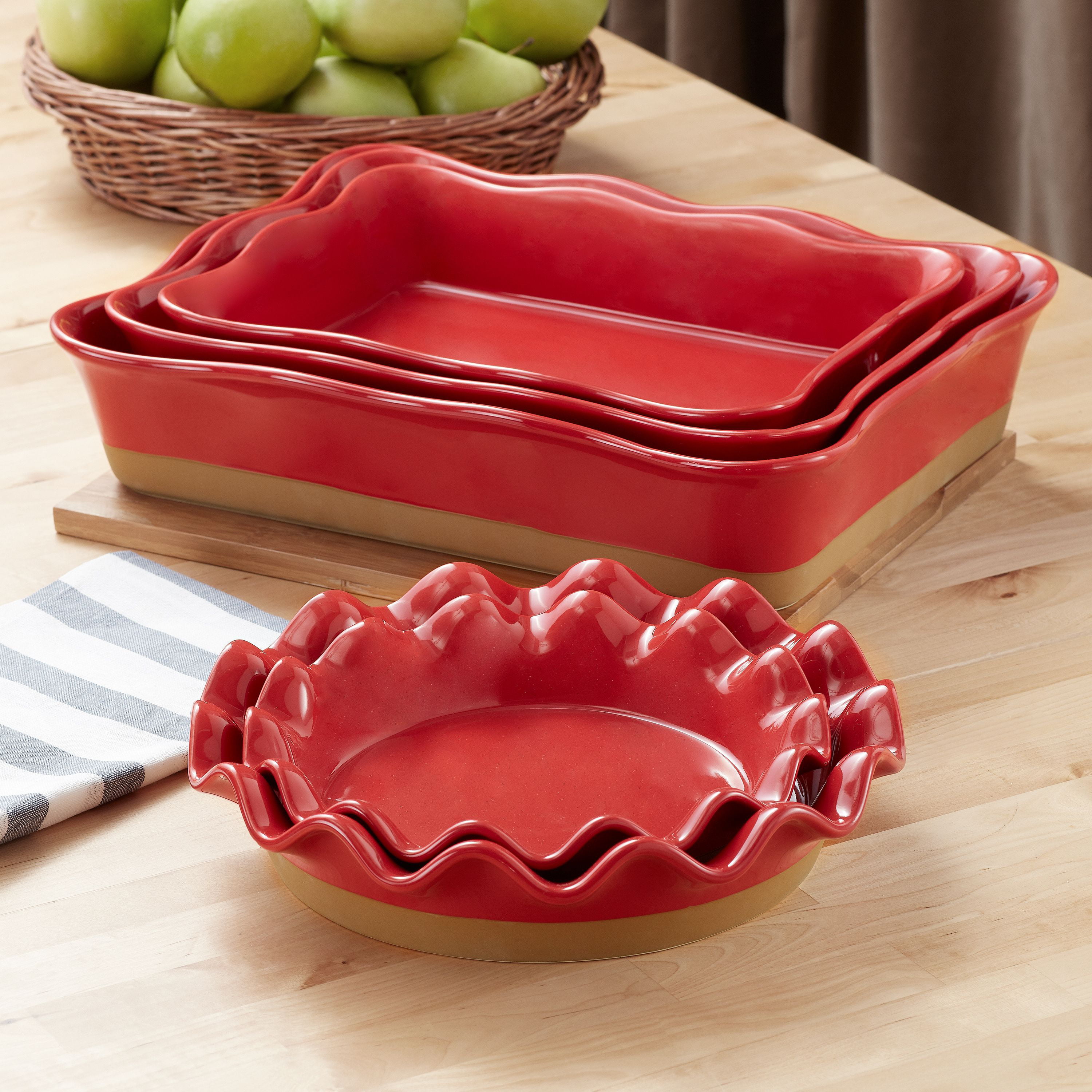 Better Homes & Gardens Ellie Rectangular Baking Dish, Set of 3, Multiple  Colors 