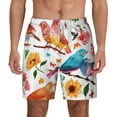 thumbnail image 2 of Goofa Flowers Birds And Butterflies Printed Men's Swim Trunks Board Shorts Quick Dry Mens Swimming Trunks with Compression Liner,Breathable Fit Hawaii Beach Shorts-XX-Large, 2 of 9