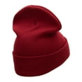 thumbnail image 3 of Argentina Embellishment Embroidered 12 Inch Long Knitted Beanie - Maroon OSFM, 3 of 5