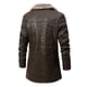 thumbnail image 2 of Abrigo de cuero vintage para hombre Chaqueta larga de cuero sintético para hombre Abrigo de PU de invierno con cuello de piel Gabardina gruesa Chaqueta de invierno Abrigo de hombre con, 2 of 5