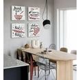 thumbnail image 3 of Kitchen Wall Decor - 4 Pieces Red Kitchen Wall Art Funny Kitchen Rules Songs Vintage Canvas Print Artwork Set for Dining Room, Coffee Bar, Bakery Decor Stretched and Framed Ready to Hang 12"X12"X4, 3 of 6