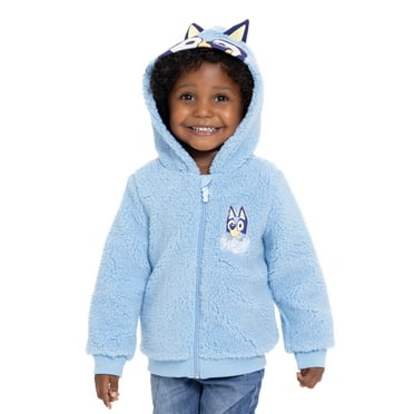 Bluey Toddler Boys Plush Fleece Full-Zip Cosplay Hoodie, Sizes 12M-5T