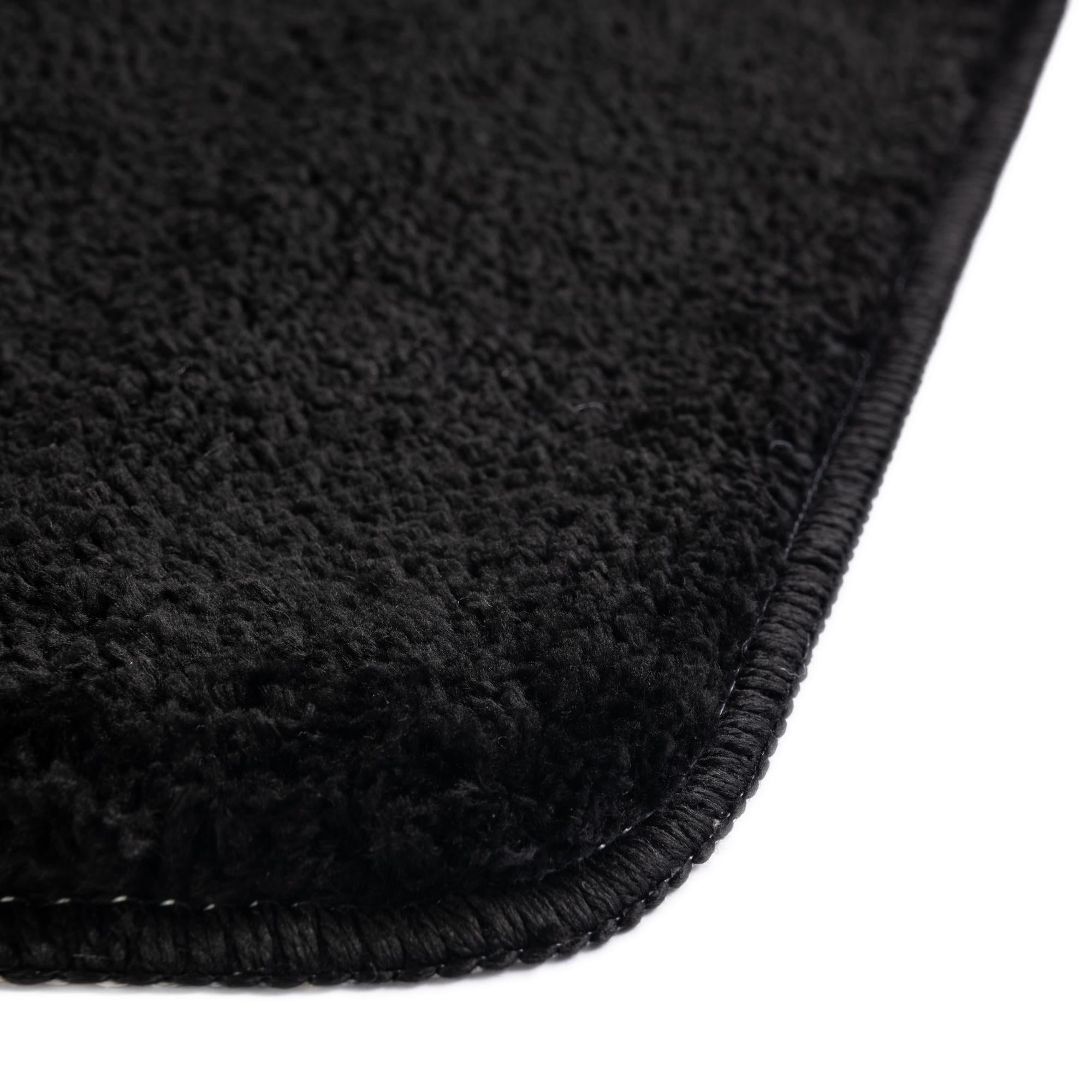 Rugs.com Bano Everyday Bath Mat Collection Rug – 1' 8 x 2' 7 Midnight Black Machine Washable Shag Bath Mat, Extra Soft and Absorbent, Non-Slip, Quick Dry, Perfect for Bathroom