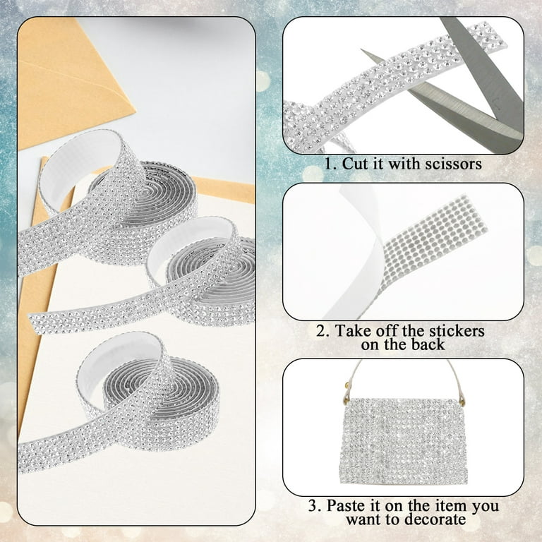 1 Sheet Rhinestone Ribbons Clothes Rhinestone Strips Self-adhesive