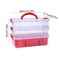 thumbnail image 4 of RBCKVXZ 3-Tier Clear Storage Bins, Stackable Carry Storage Box Container, Plastic Lidded Organizer Case With Handle for Beads, Arts & Crafts, Sewing, Office Supplies, 4 of 6
