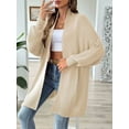 thumbnail image 5 of Women'S Fall Winter Solid Color Casual Oversized Long Sleeve Chunky Knit Cardigan Sweater Jacket Apricot One size, 5 of 8