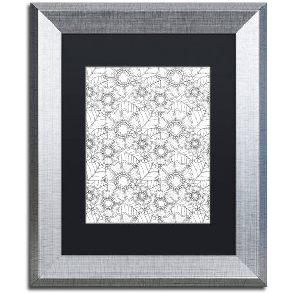 Trademark Fine Art "Big Beautiful Blossoms 12" Canvas Art by Hello Angel, Black Matte, Silver Frame
