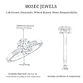 thumbnail image 6 of Rosec Jewels Lab Created Diamond Engagement Ring - 6X8 mm Oval, EF-VS Grade Certified, 925 Sterling Silver, US 4.00, 6 of 9