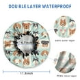 thumbnail image 3 of Shower Caps,Lovely Dog Breeds Waterproof Shower Cap for Women 4 Pieces,Double Reusable Hair Cover for Shower PEVA Elastic Stretch Hem, 3 of 7