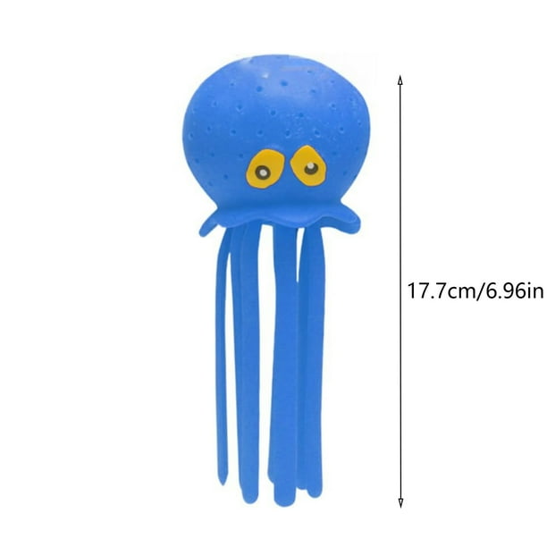 Juguetes para piscina, juguetes para bebés y niños pequeños: linda medusa de goma acuática, juguete antiestrés sensorial y muñeco con rociador de agua para la bañera.