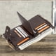 thumbnail image 3 of Guardurnaity Cartera de cuero elegante con monederos tamaño pequeño y tarjetero de piel de vaca de gran capacidad para hombre Carteras café, 3 of 6