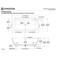 thumbnail image 4 of Kingston Brass VRTRS723223 72-Inch Solid Surface Oval Double Slipper Freestanding Tub with Drain in Matte White, 4 of 7