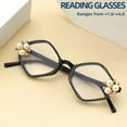 thumbnail image 6 of Women Diamond Shape Reading Glasses 2.50 Ladies Black Frame Pearl Elegant Blue Light Blocking Readers +2.50 Strength, 6 of 7