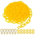 thumbnail image 3 of Uxcell 26Ft Plastic Chain Barrier, Safety Link Chain Stanchion with 6 S-Hooks and 6 Clips, Yellow, 3 of 6