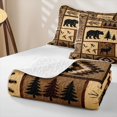 thumbnail image 4 of Manfei Retro Patchwork Quilt Full, Western Aztec Full Bedspread Sets, Brown Peach, Gray Reversible, 3pcs, 1 Coverlet and 2 Pillowcases, 4 of 7