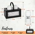 thumbnail image 5 of Autumn Alley Farmhouse Salt and Pepper Shakers Set with Wooden Holder Caddy, Black and White, 5 of 9