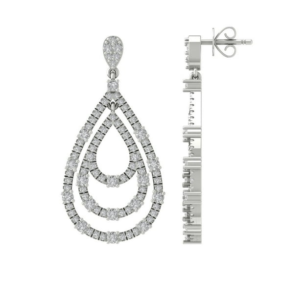 Araiya 14K White Gold Diamond Dangle Earrings (1 cttw, I-J Color, I2-I3 Clarity)