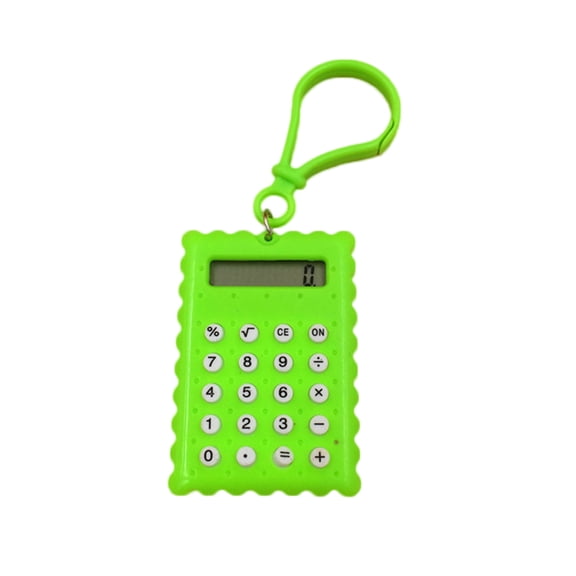 Pocket Student Mini Electronic Calculator Biscuit Shape School Office Supplies