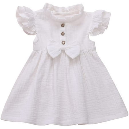 

Toddler Girl Linen Sleeveless Dress for Summer