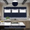 thumbnail image 4 of Woven Trends Two-Tone Window Curtain Tier Pair & Valance Set, Double Layer Small Window Curtains for Kitchen, Living Room and Kitchen, Navy/White, 58" x 24" Tier Pair & Valance Set, 4 of 7