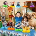 thumbnail image 4 of 9pcs Zootopia Theme Cartoon style 3D Double Side Honeycomb Centerpieces Table Toppers, Birthday Party Decorations Supplies., 4 of 4