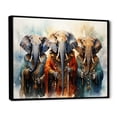 thumbnail image 2 of Designart "Elephants Sacred African Wall art II" African Floater Framed Wall Art Print, 2 of 7