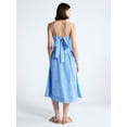 thumbnail image 3 of Free Assembly Women's and Women’s Plus Tie Back Cotton Midi Dress with Drop Waist, Sizes XS-4X, 3 of 6