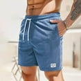 thumbnail image 2 of NAFUU Men's Casual Shorts Fashion Cargo Shorts Solid Color Drawstring Elastic Waist Corduroy Sweat Shorts With Pockets Sports Gym Trousers, 2 of 6