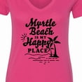 thumbnail image 4 of Inktastic Myrtle Beach is My Happy Place with Palm Trees Women's V-Neck T-Shirt, 4 of 5