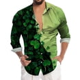 thumbnail image 3 of PMUYBHF Male St. Patricks Day Male St. Patricks's Day Long Sleeve Shirt Autumn Casual 3D Printing Hawaii Long Sleeve Shirts Tops GN6 XXXL, 3 of 4