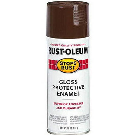 Leather Brown  Rust-Oleum Stops Rust Gloss Protective Enamel Spray Paint-7775830  12 oz