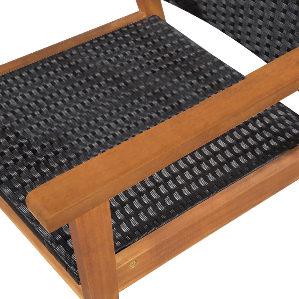 Kepooman Outdoor Patio Rattan Wicker Dining Table Set with Stackable Armrest Chairs, Set of 5, Black Kepooman Outdoor Patio Rattan Wicker Dining Table Set with Stackable Armrest Chairs, Set of 5, Black