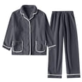 thumbnail image 3 of LWFFDAW Mens Fleece Pajamas Set Flannel Long Sleeve Collar Button Up Sleepwear and Elastic Waist Bottoms Winter Thick Warm Homewear Pjs Sets for Men, 3 of 10
