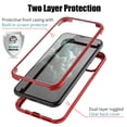 thumbnail image 2 of Dteck iPhone XR Case, Dual Layer Full Body Shockproof Protection Case Double Sides Tempered Glass Cover Flexible TPU Bumper For iPhone XR, Red, 2 of 10