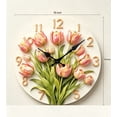 thumbnail image 5 of VOCOO 10" Wooden Tulip Pseudo 3D Wall Clock, Silent Sweep Quartz Movement, Easy to Install, Art Decorative Clocks, 5 of 10