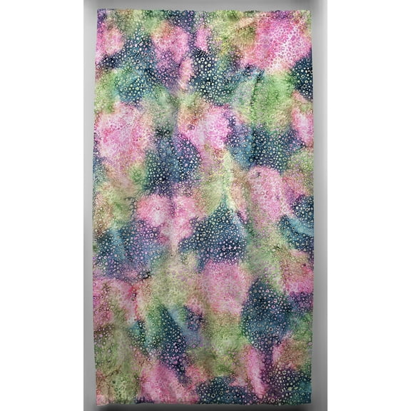Batik Tie Dye French Door Curtain Panel with Tie Back by Penny's Needful Things (Unlined) (Pink Blue Green Spots)
